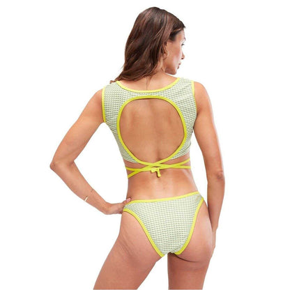 Yellow - Lifestyle - Speedo Womens-Ladies Horizontal Stripe Bikini Top