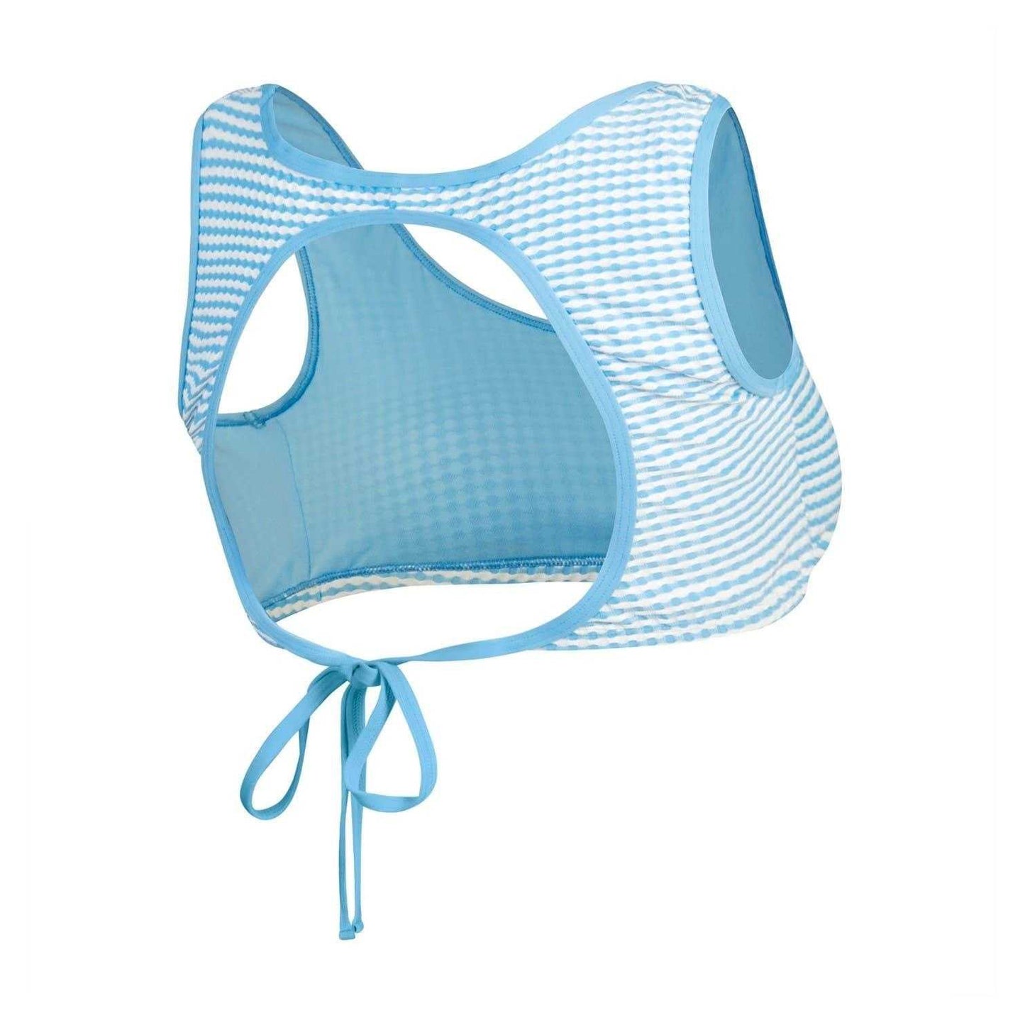 Blue - Back - Speedo Womens-Ladies Horizontal Stripe Bikini Top