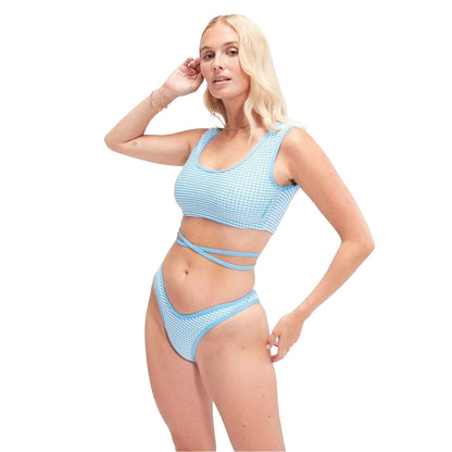 Blue - Lifestyle - Speedo Womens-Ladies Horizontal Stripe Bikini Top