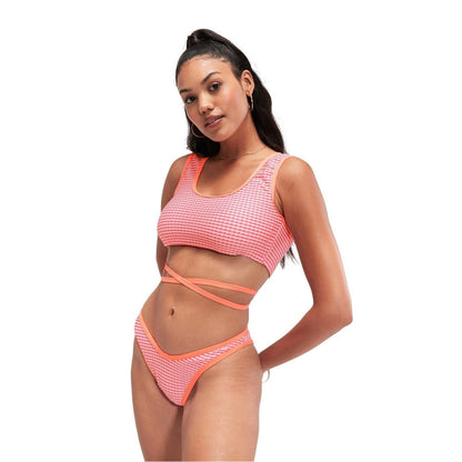 Multicoloured - Pack Shot - Speedo Womens-Ladies Horizontal Stripe Bikini Top