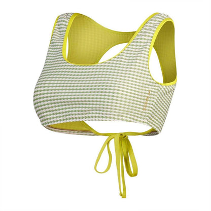 Yellow - Front - Speedo Womens-Ladies Horizontal Stripe Bikini Top