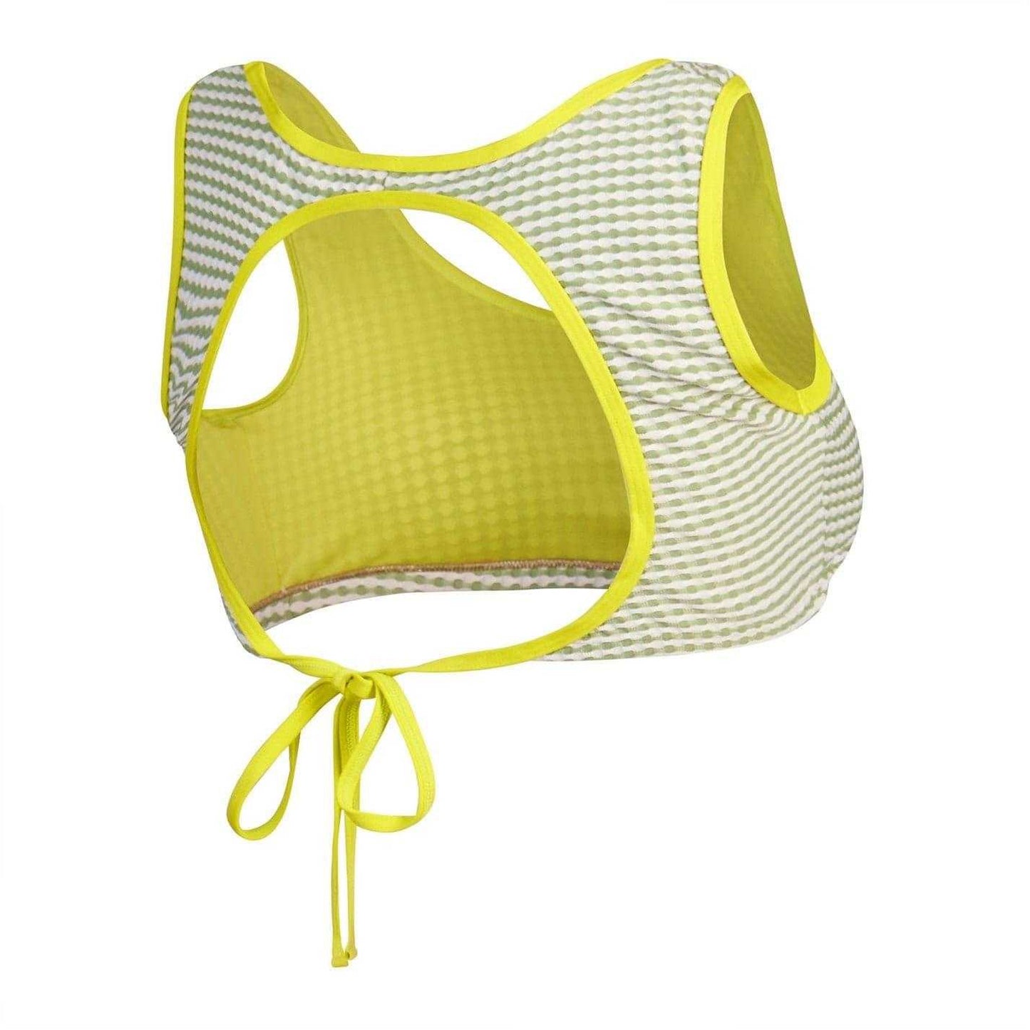 Yellow - Back - Speedo Womens-Ladies Horizontal Stripe Bikini Top