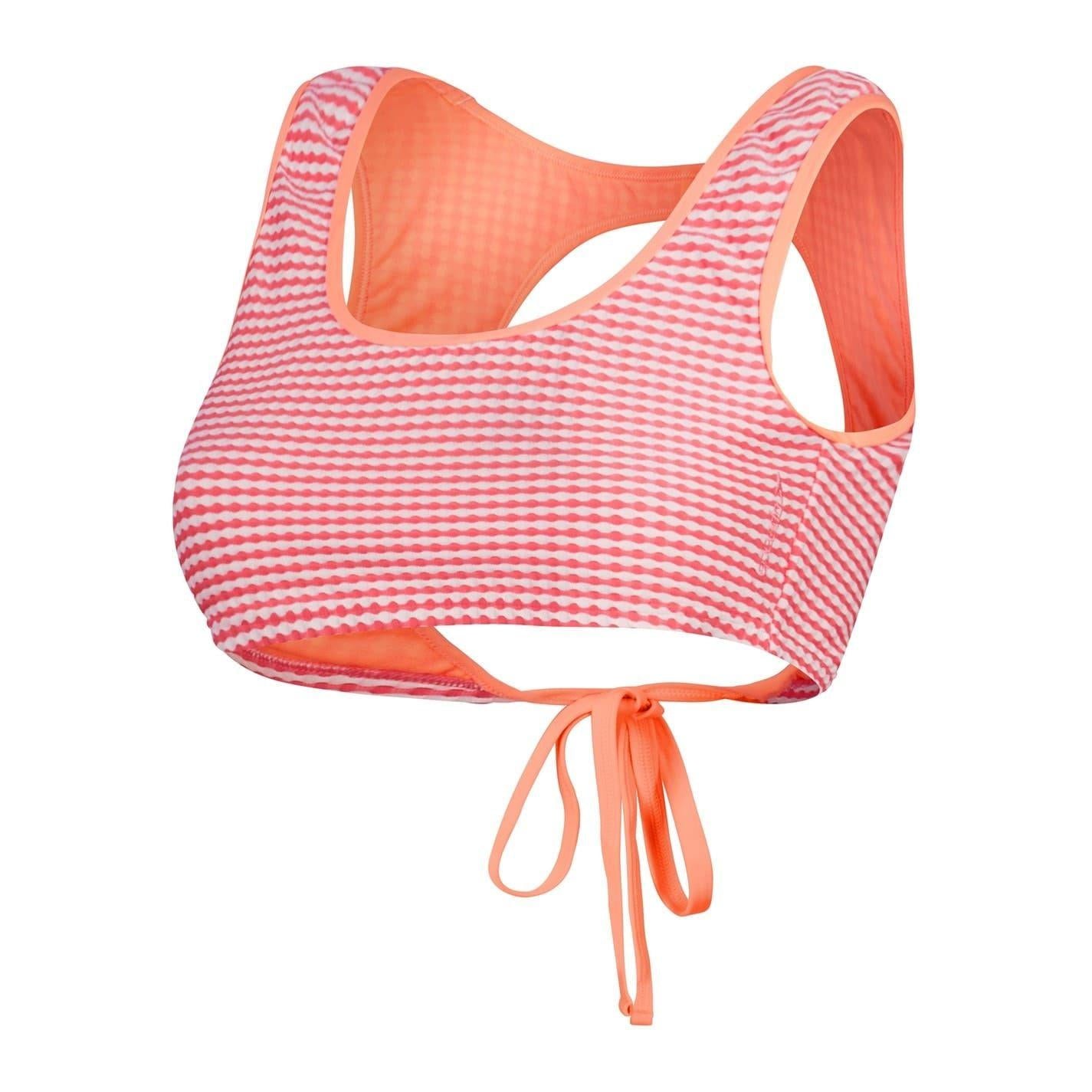 Multicoloured - Front - Speedo Womens-Ladies Horizontal Stripe Bikini Top