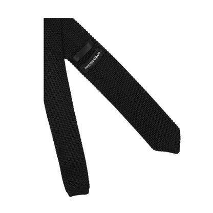 Black - Back - Twisted Tailor Jagger Knitted Polyester Tie