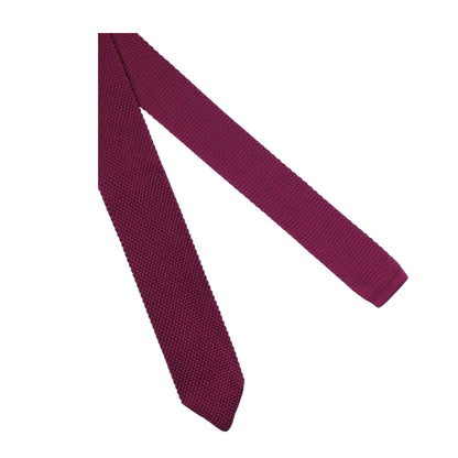 Burgundy - Side - Twisted Tailor Jagger Knitted Polyester Tie