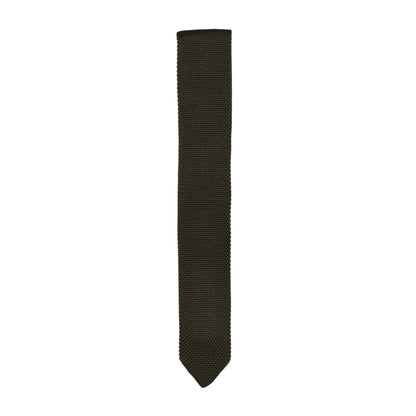 Khaki Green - Front - Twisted Tailor Jagger Knitted Polyester Tie