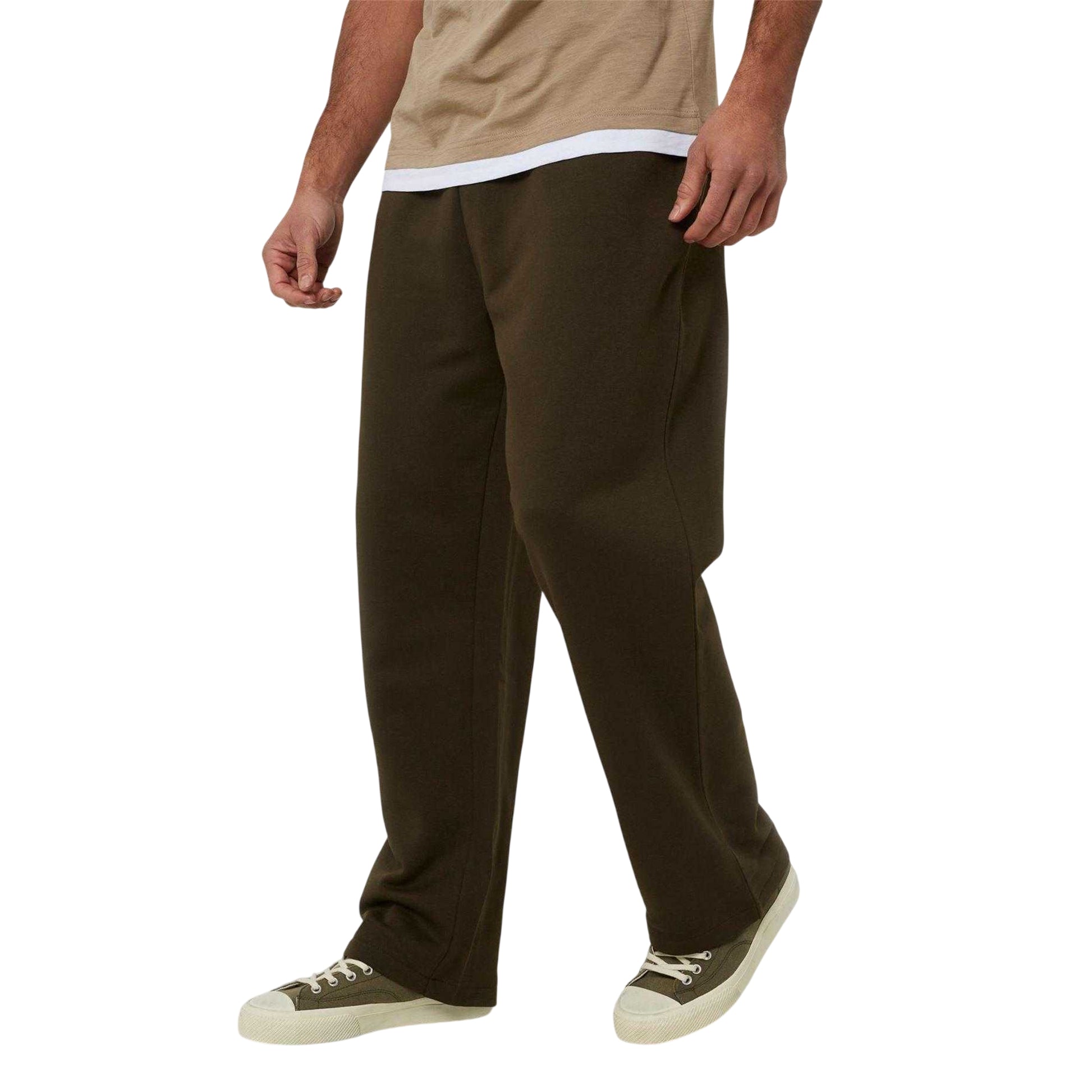 Khaki Green - Front - Brave Soul Mens Joggers