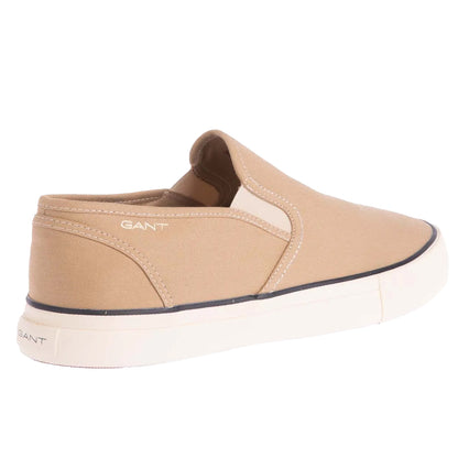 Beige - Back - Gant Mens Killox Cotton Twill Trainers
