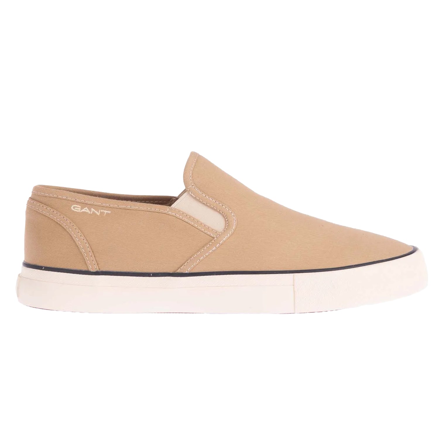 Beige - Side - Gant Mens Killox Cotton Twill Trainers