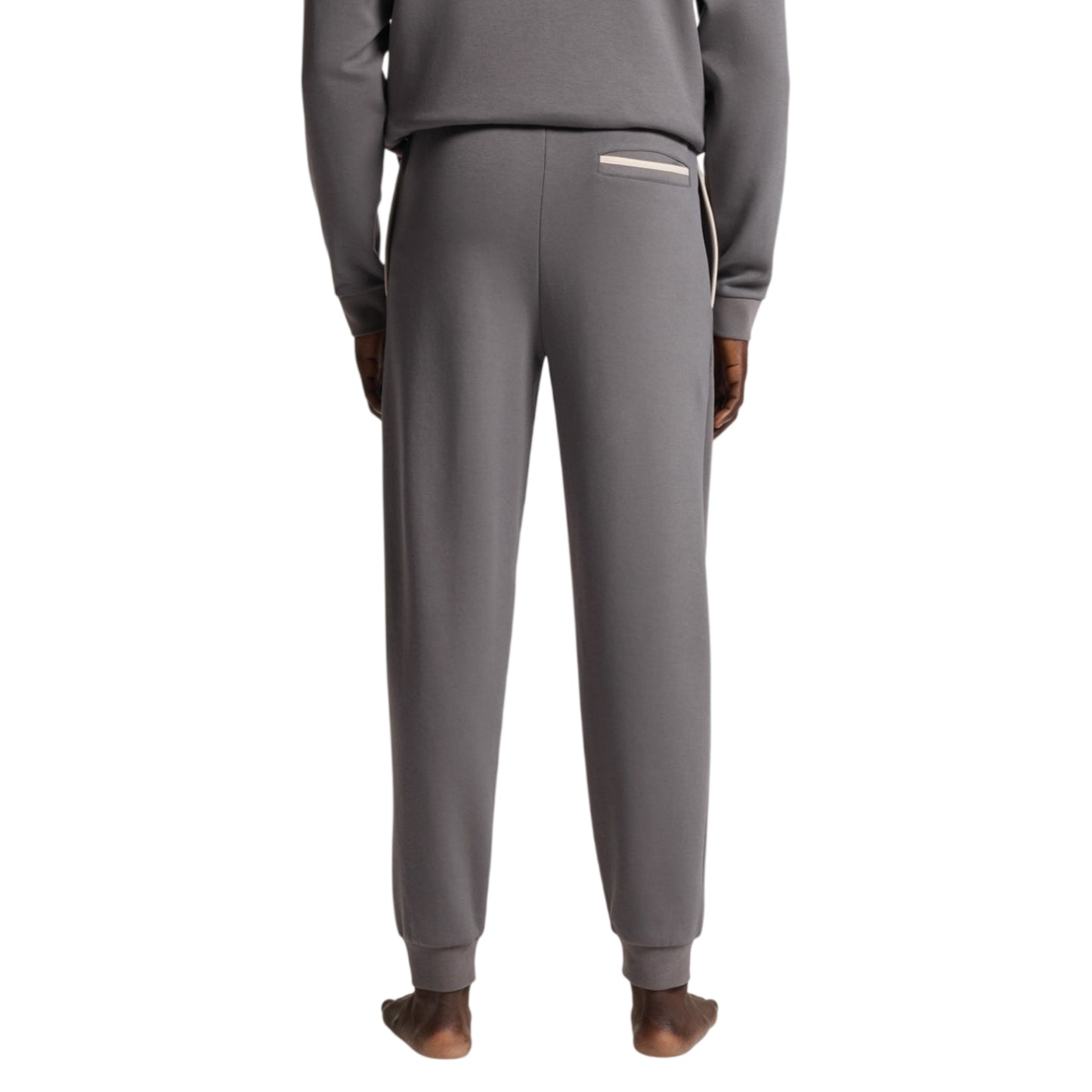 Dark Grey - Back - Boss Mens Sense Patterned Slim Joggers