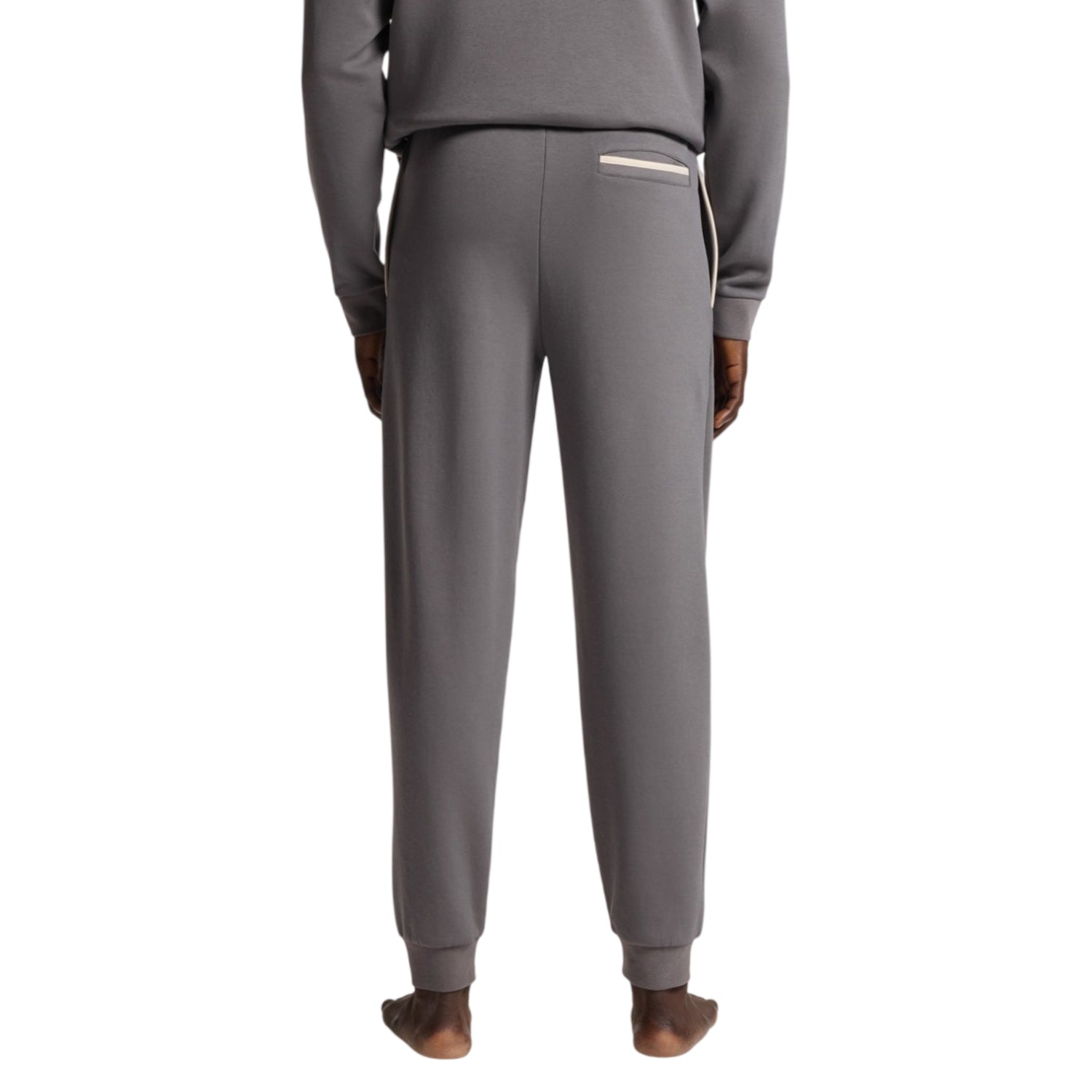 Dark Grey - Back - Boss Mens Sense Patterned Slim Joggers