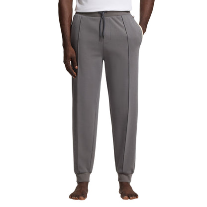 Dark Grey - Side - Boss Mens Sense Patterned Slim Joggers