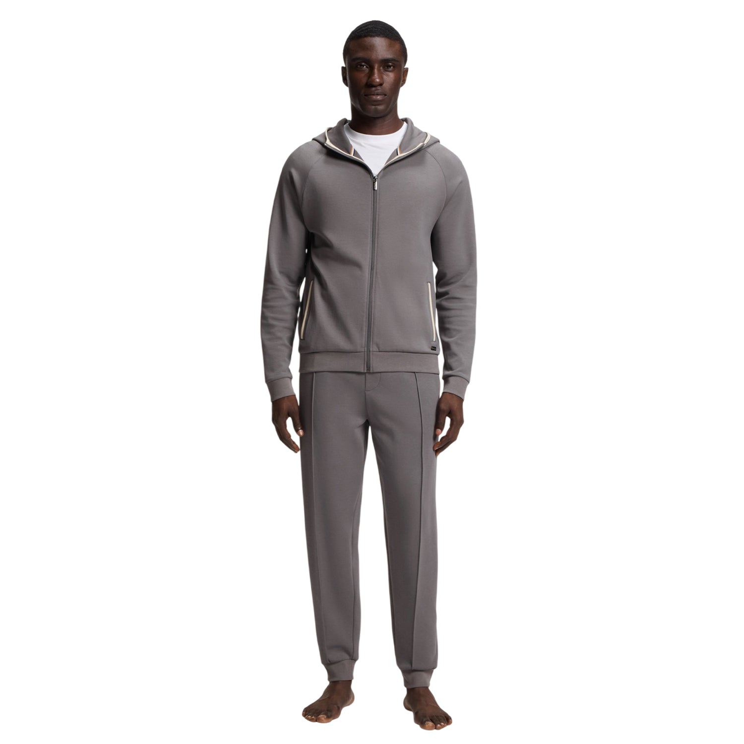 Dark Grey - Lifestyle - Boss Mens Sense Patterned Slim Joggers