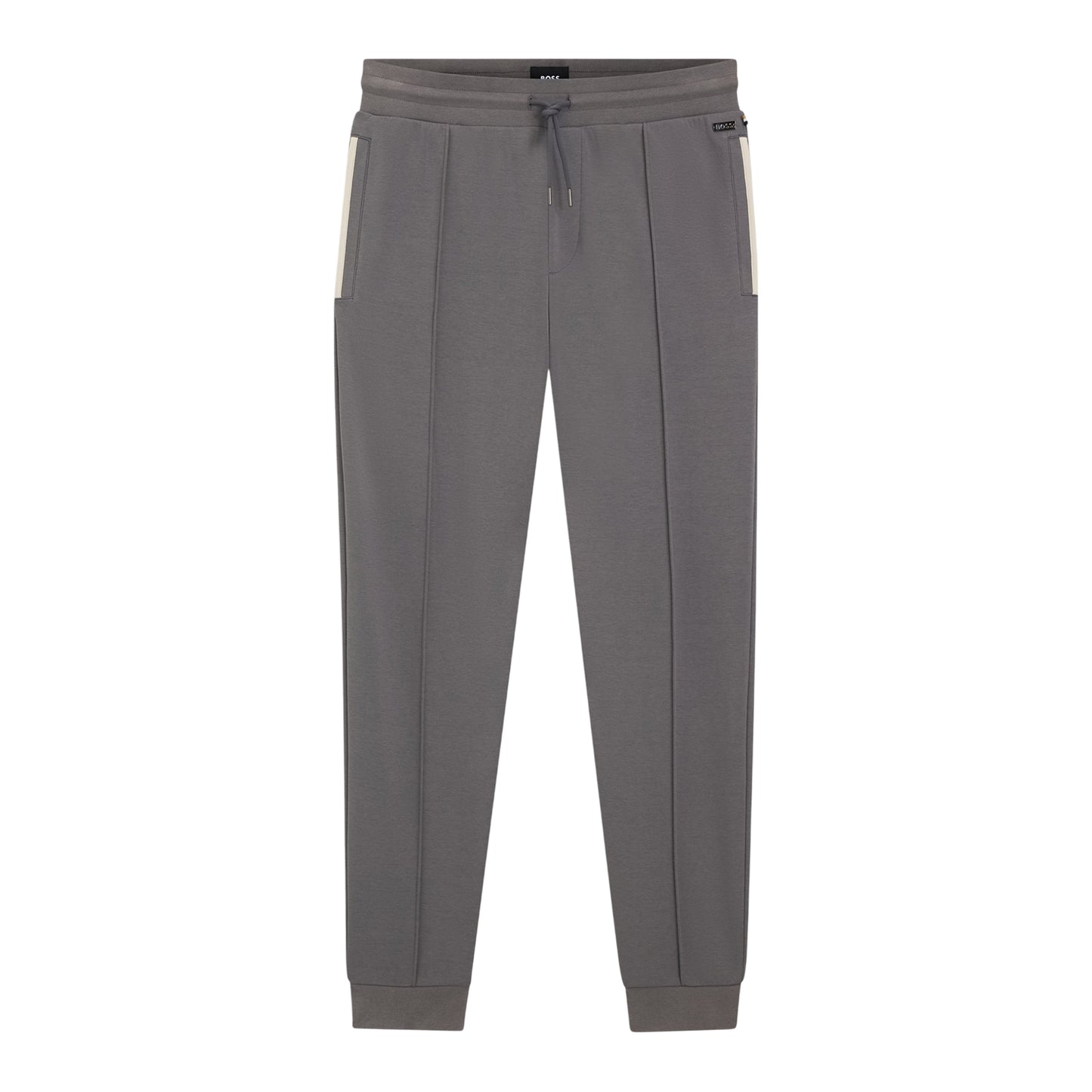 Dark Grey - Front - Boss Mens Sense Patterned Slim Joggers