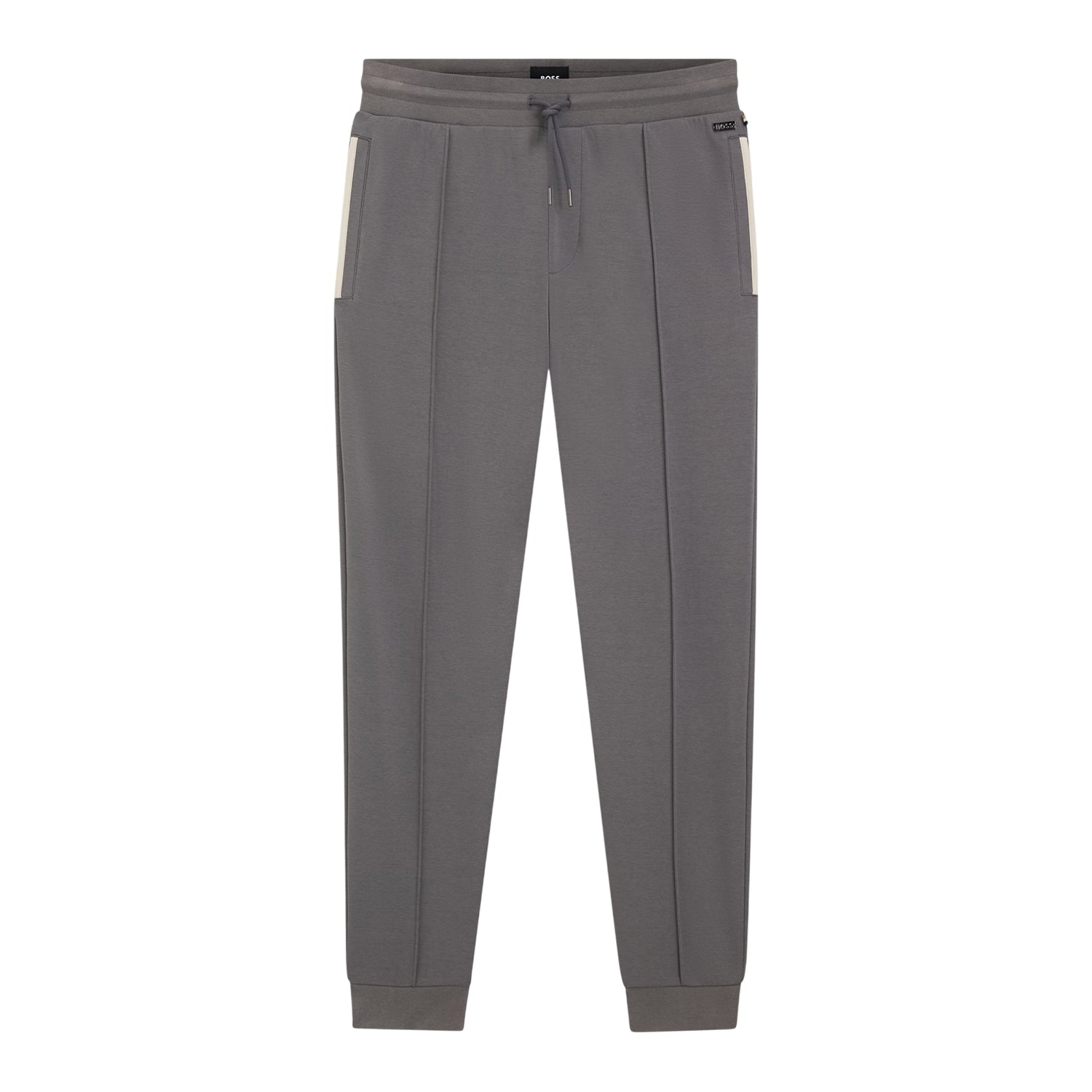 Dark Grey - Front - Boss Mens Sense Patterned Slim Joggers