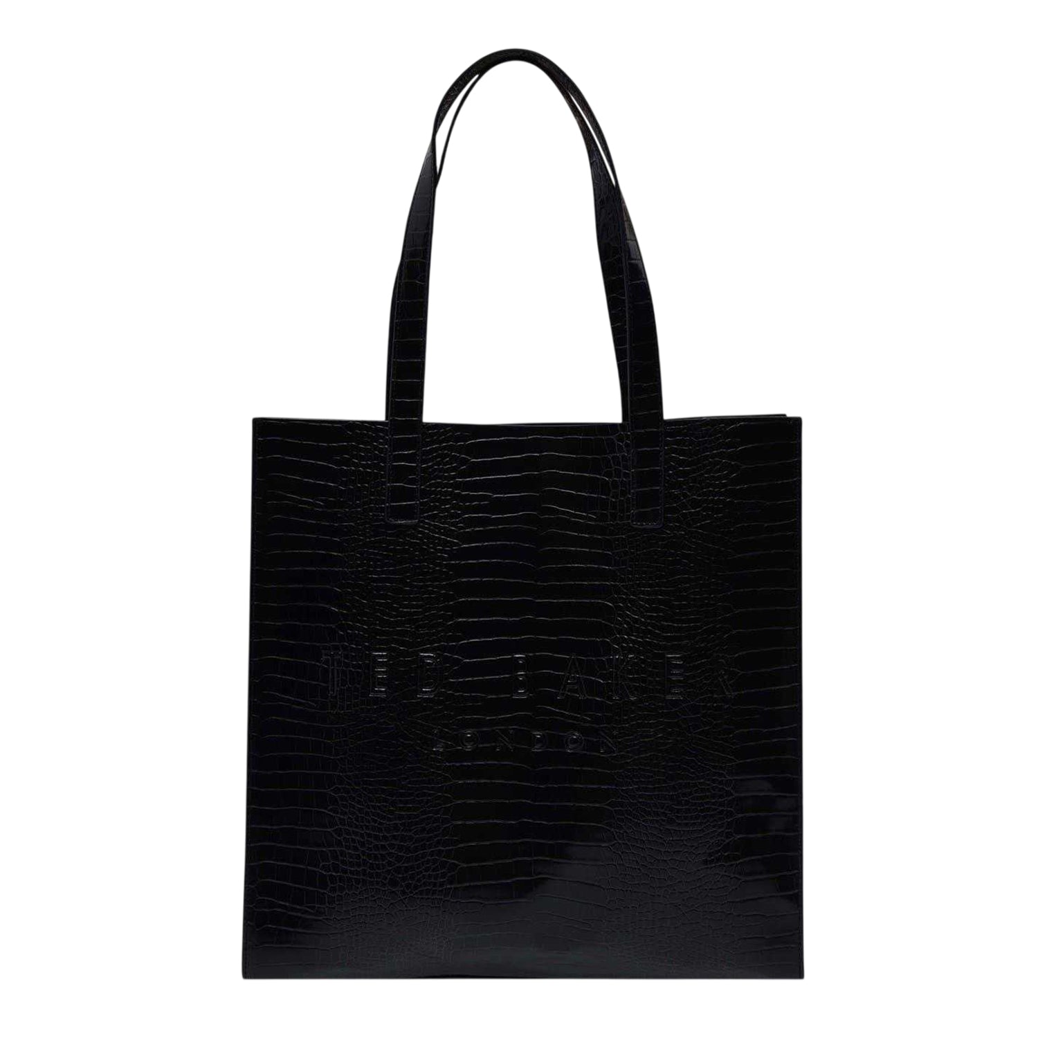 Black - Front - Ted Baker Croccon Large Tote Bag