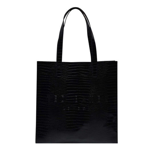 Black - Front - Ted Baker Croccon Large Tote Bag