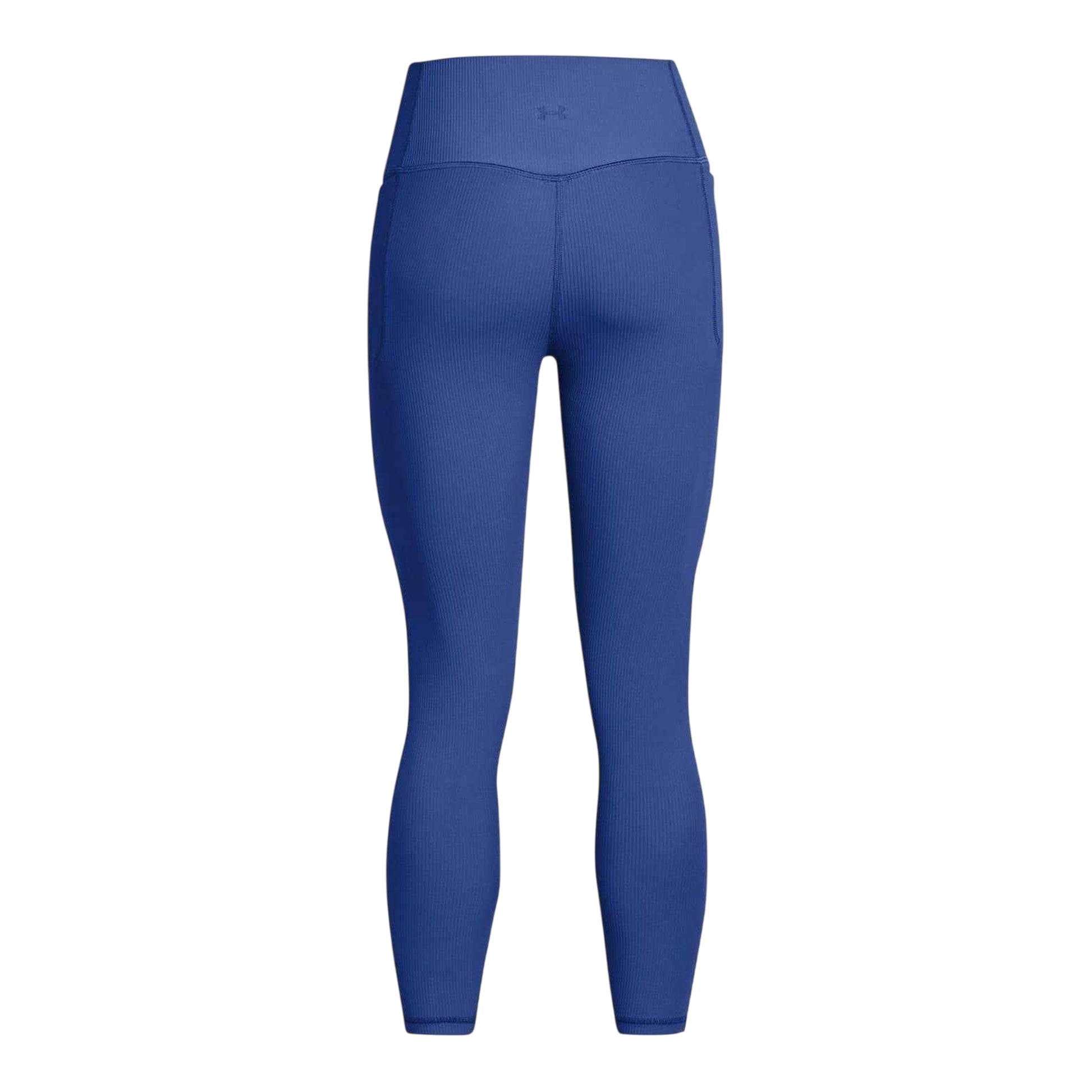 Blue - Back - Under Armour Womens-Ladies Meridian Ribbed High Rise Leggings
