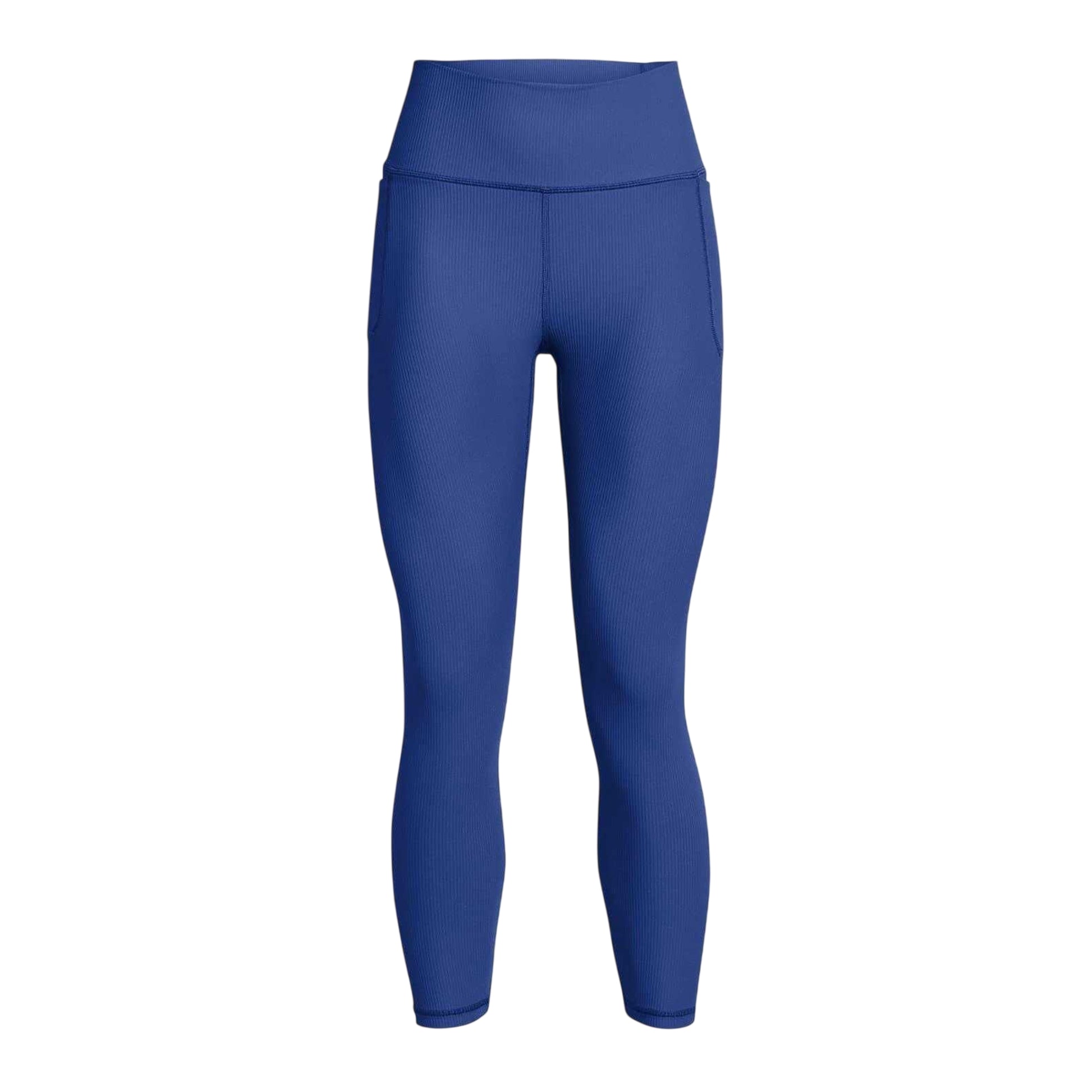 Blue - Front - Under Armour Womens-Ladies Meridian Ribbed High Rise Leggings