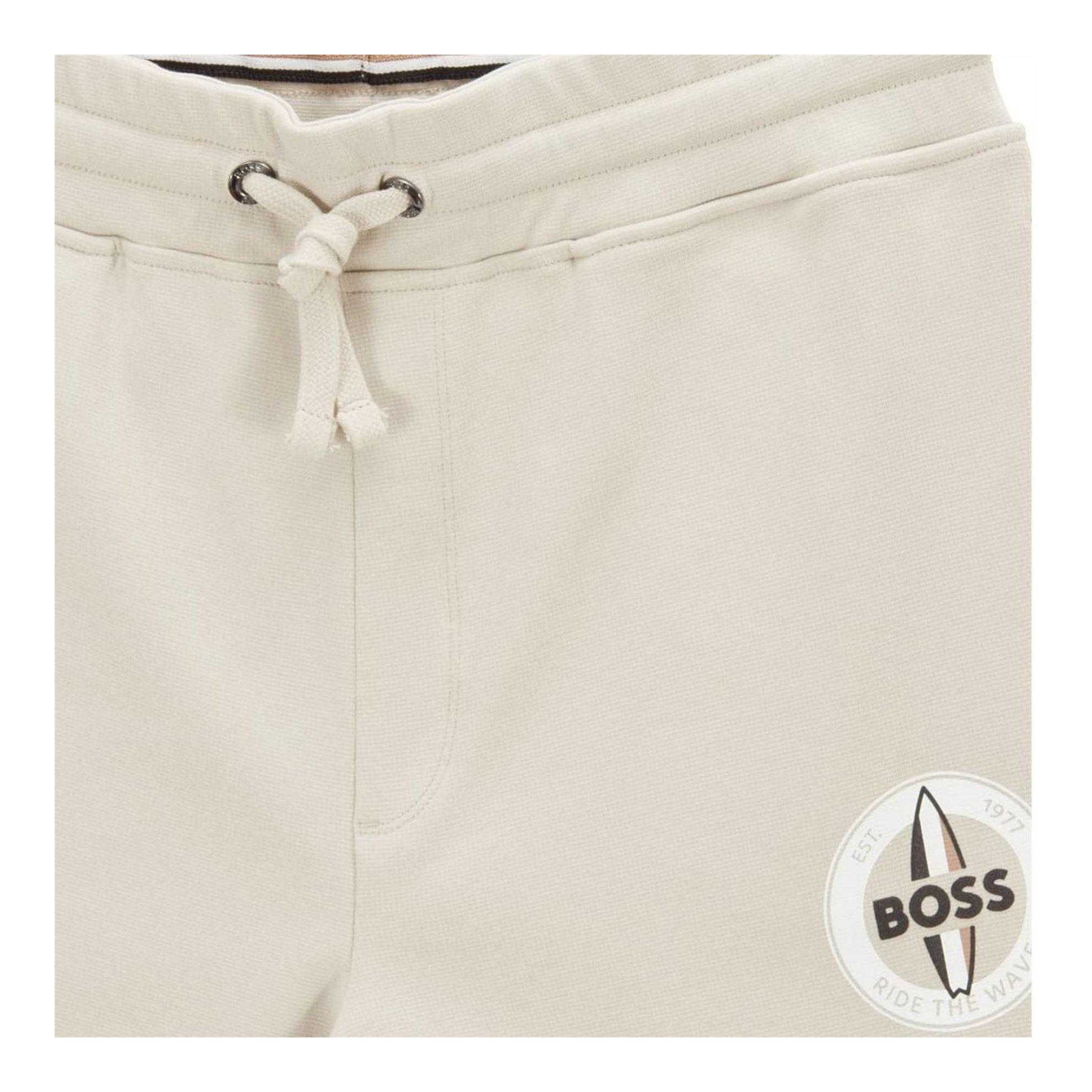 Beige - Back - Boss Mens Javan Tracksuit Bottoms
