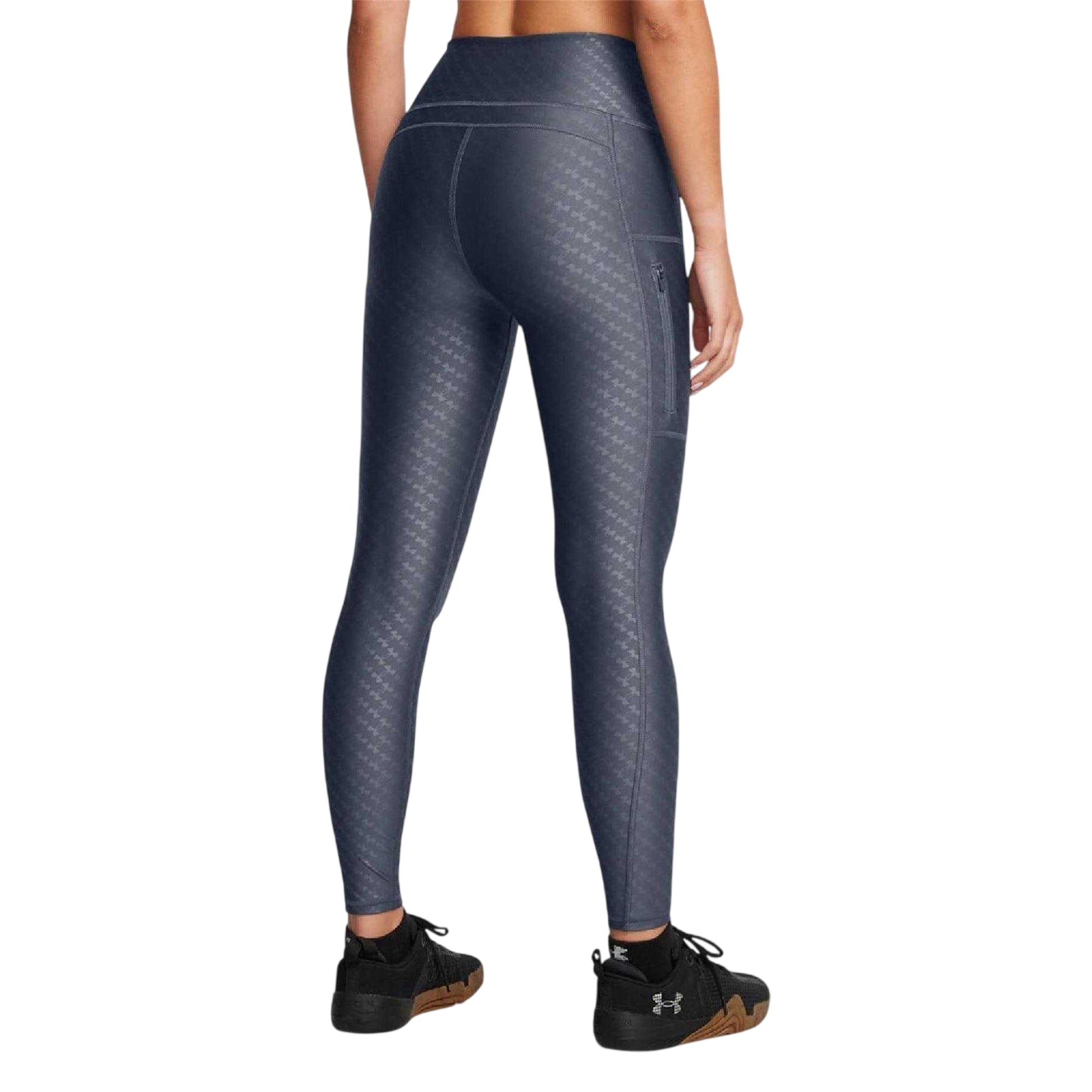 Grey - Back - Under Armour Womens-Ladies HeatGear Leggings