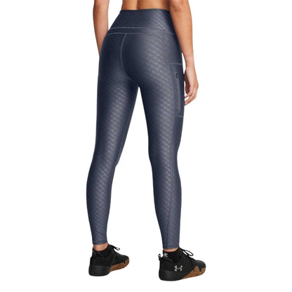 Grey - Back - Under Armour Womens-Ladies HeatGear Leggings