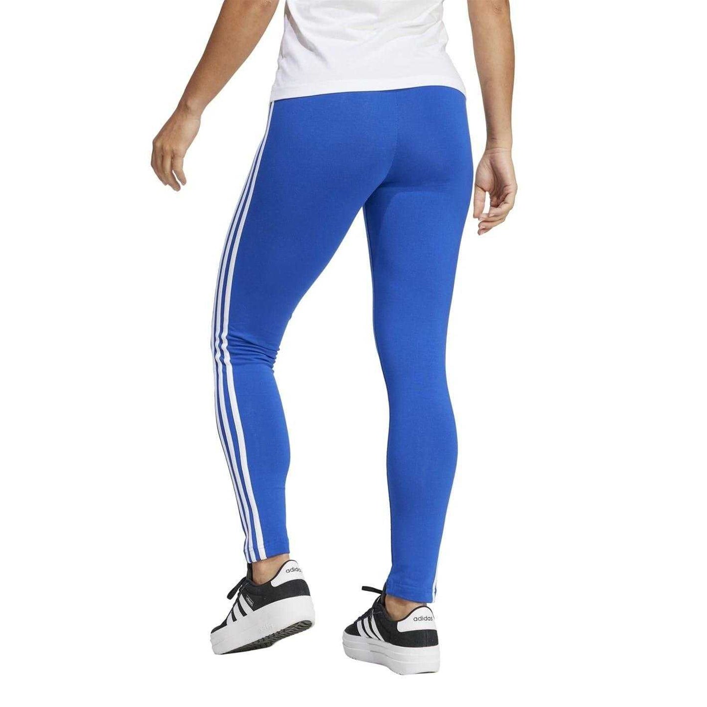 Royal Blue - Back - Adidas Womens-Ladies Real Side Stripe Fitted Leggings