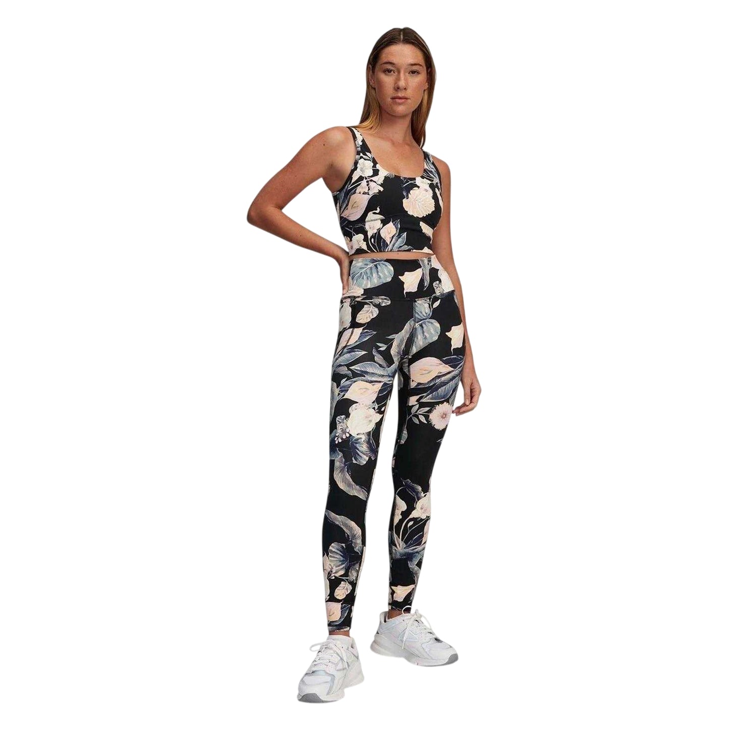 Black - Lifestyle - Under Armour Womens-Ladies Meridian Floral Pattern Leggings