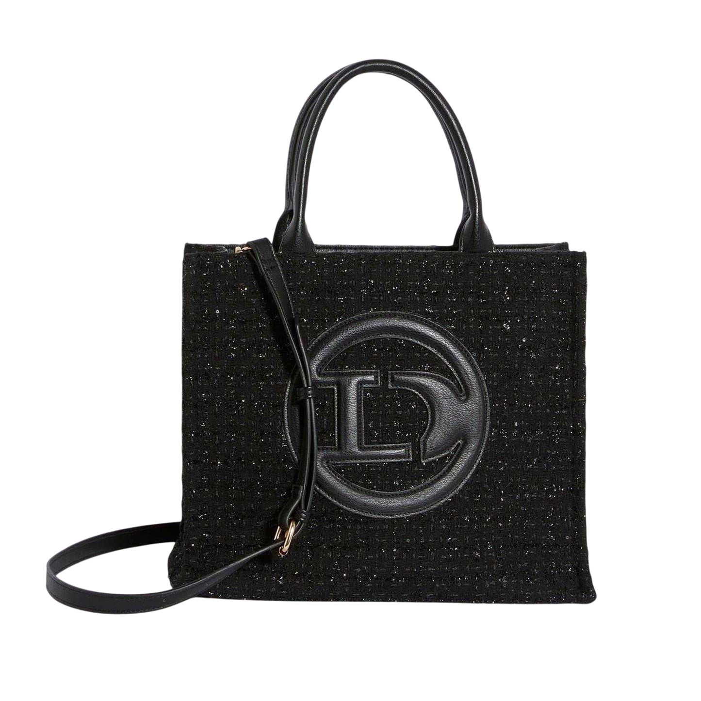 Black - Front - Dune London Dextaro Tweed Tote Bag