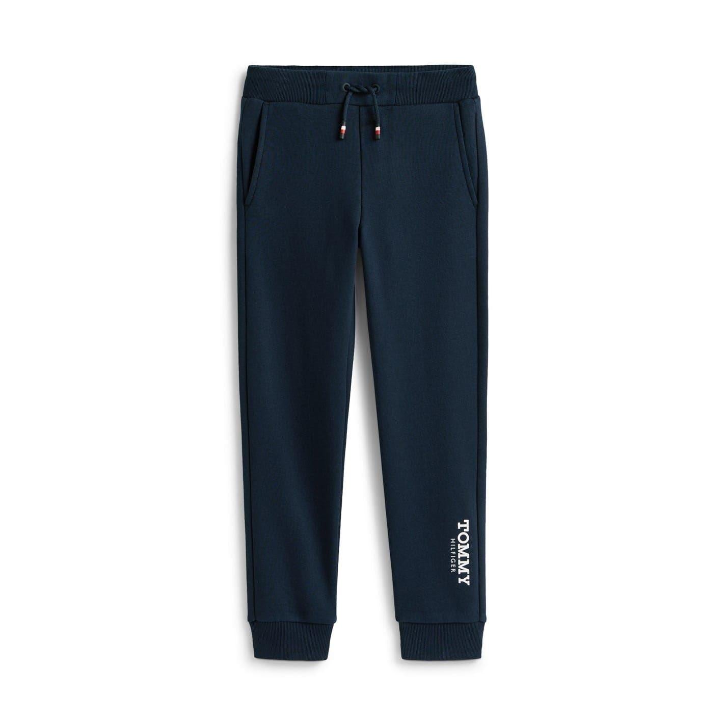 Navy - Front - Tommy Hilfiger Childrens-Kids Slim Joggers
