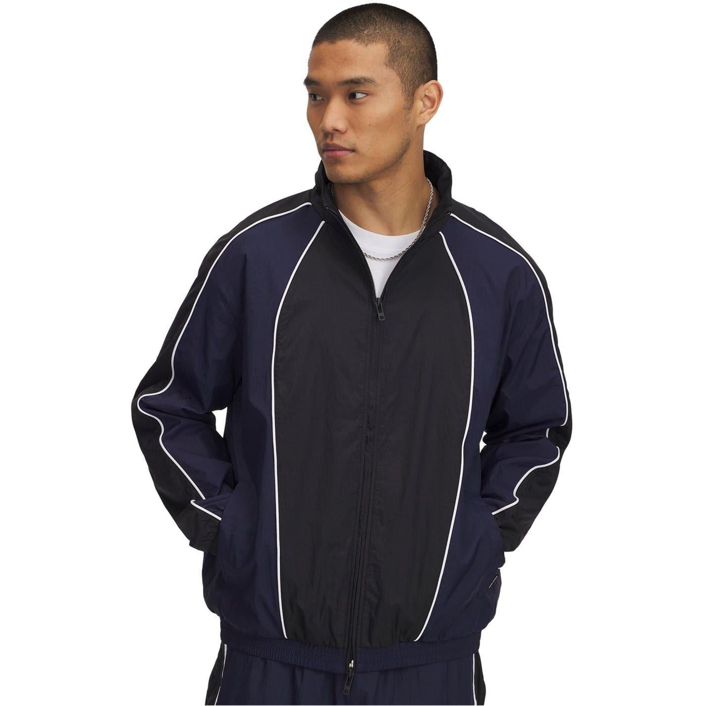 Black - Front - Under Armour Mens Colour Block Contrast Piping Raglan Track Jacket