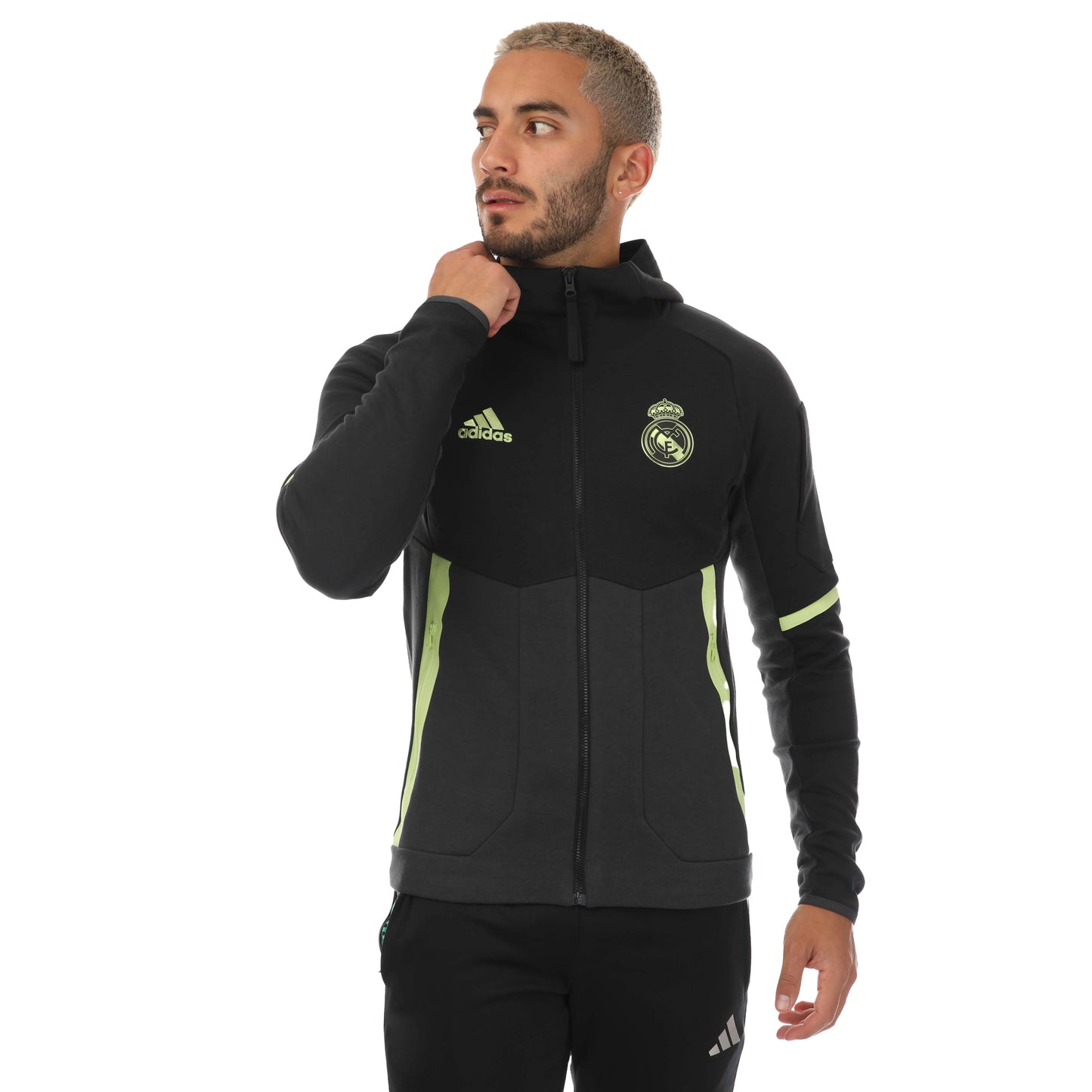 Black - Front - Adidas Mens Real Madrid CF Anthem Jacket