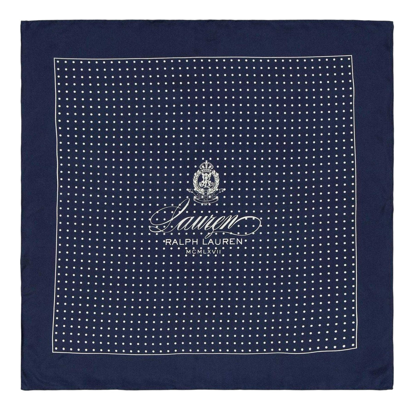 Navy - Front - Ralph Lauren Polka Dot Silk Scarf