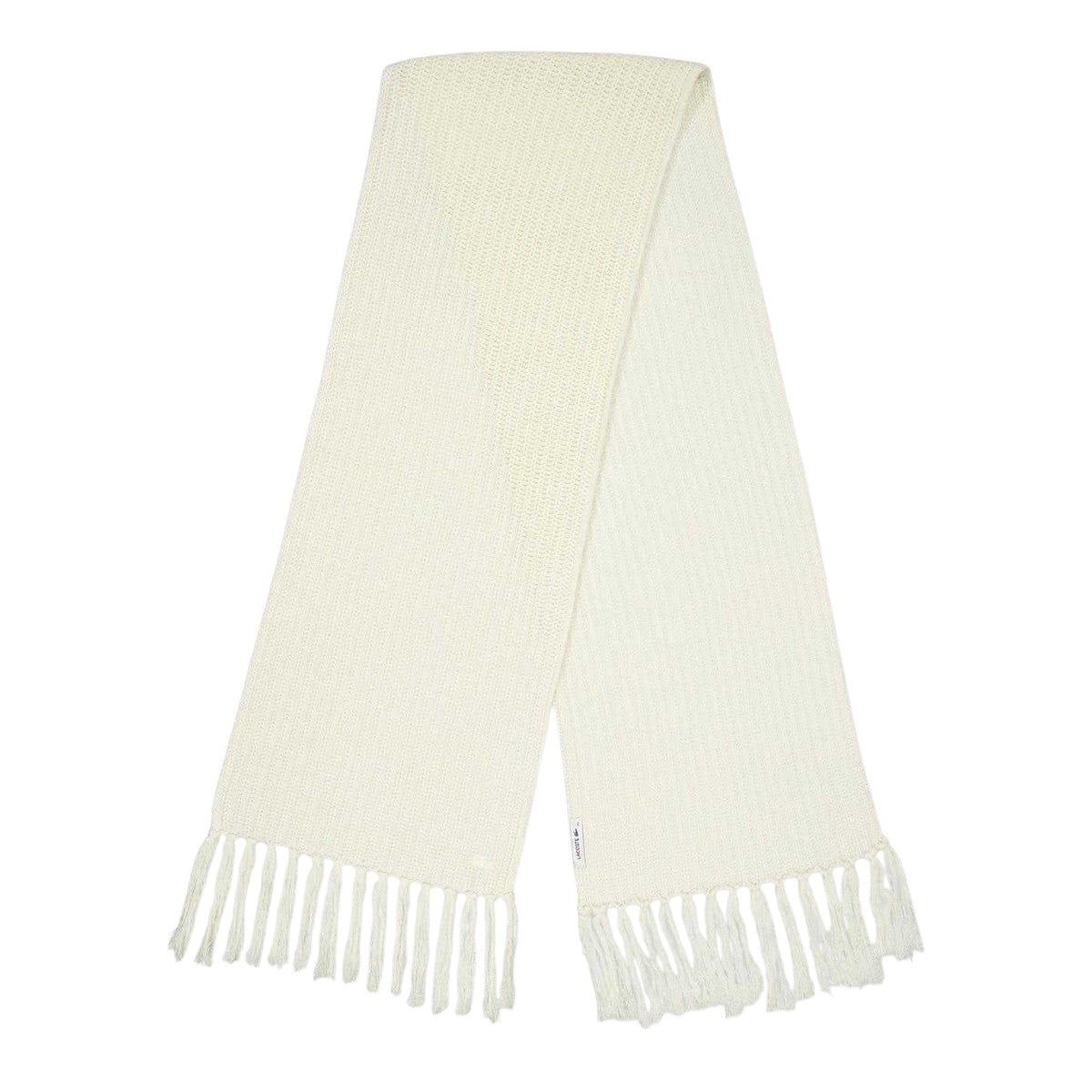 White - Front - Lacoste Ribbed Scarf
