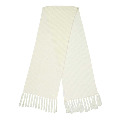White - Front - Lacoste Ribbed Scarf