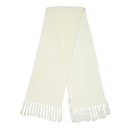 White - Front - Lacoste Ribbed Scarf