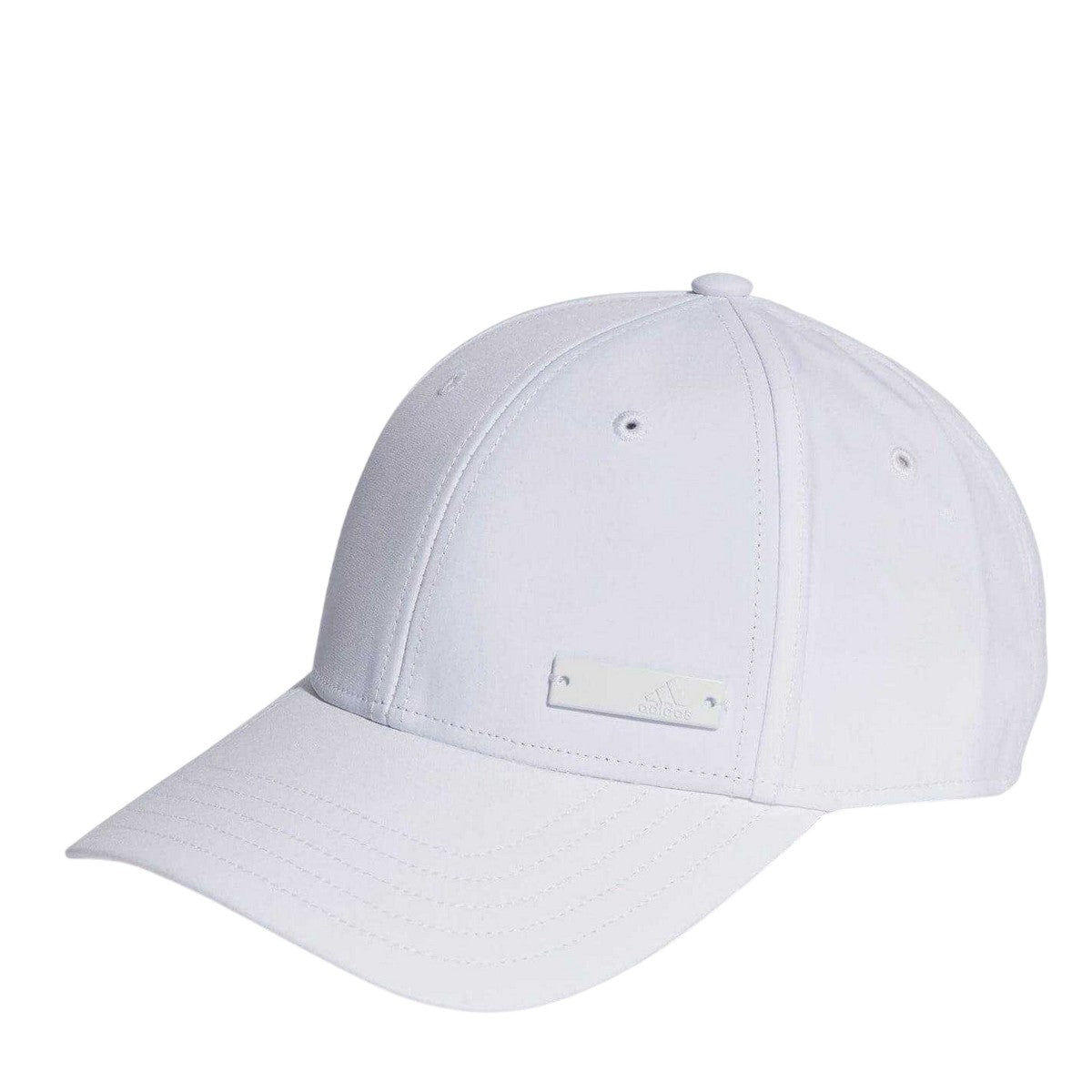 White - Front - Adidas Mens Metal Badge Baseball Cap