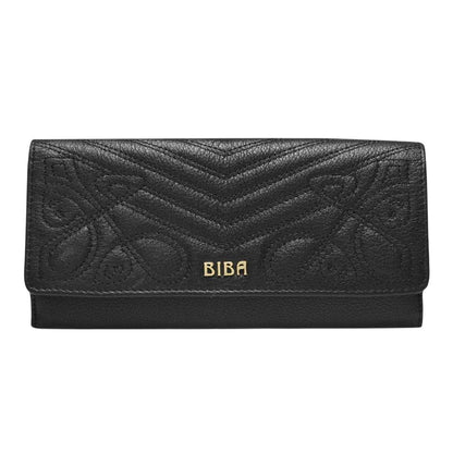 Black - Front - Biba Maxine Logo Leather Purse