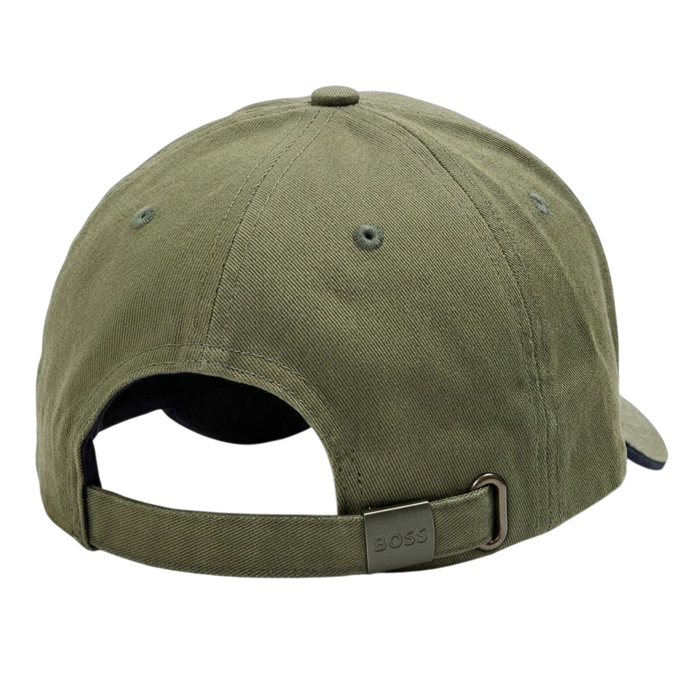 Khaki Green - Back - Boss Bold Monotone Logo Curved Peak Baseball Cap