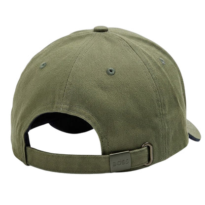 Khaki Green - Back - Boss Bold Monotone Logo Curved Peak Baseball Cap
