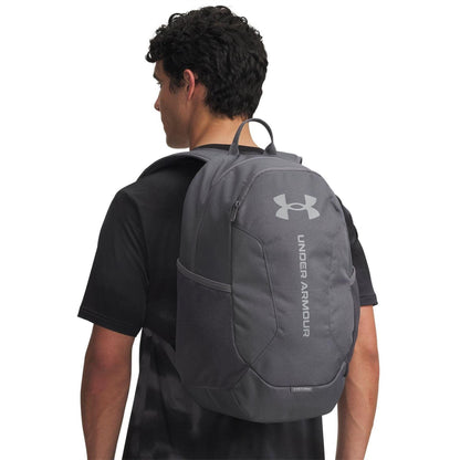 Grey-Black - Side - Under Armour Hustle Lite Backpack