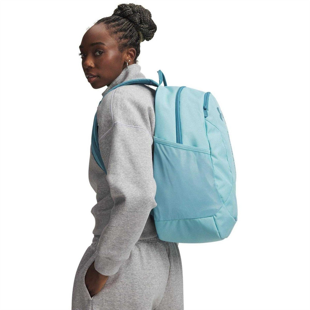 Black - Side - Under Armour Hustle Lite Backpack