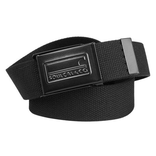 Black - Front - SoulCal Mens Logo Webbing Belt