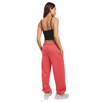 Bright Pink - Back - Daisy Street Womens-Ladies LA Joggers