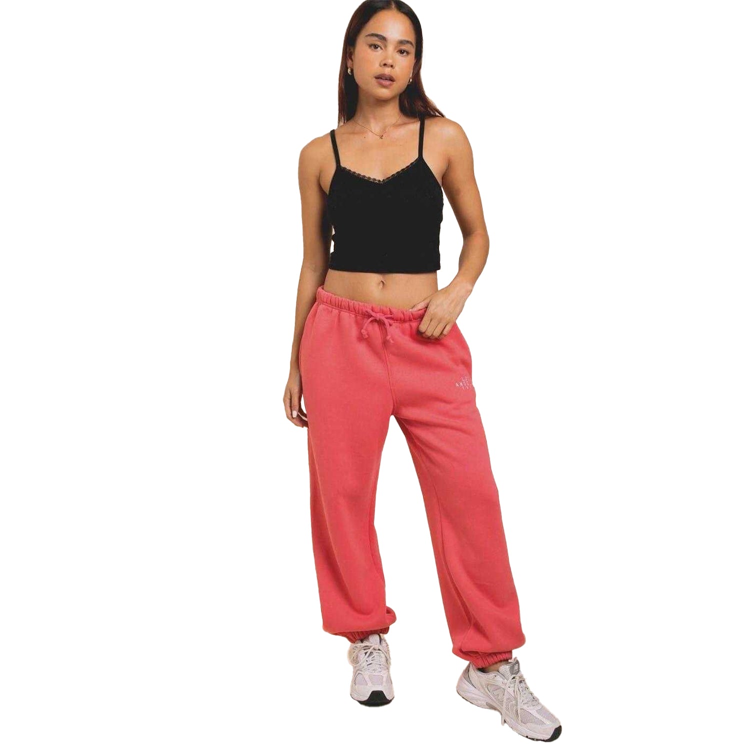 Bright Pink - Pack Shot - Daisy Street Womens-Ladies LA Joggers