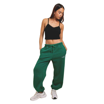 Forest Green - Front - Daisy Street Womens-Ladies LA Joggers