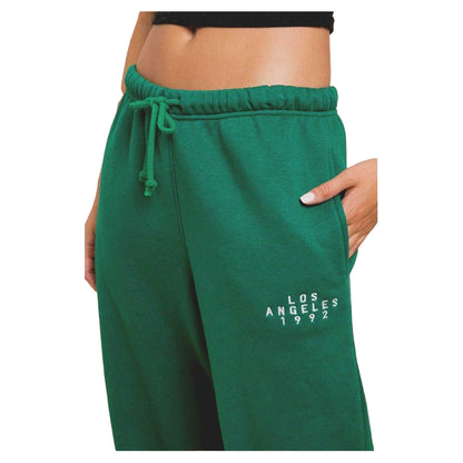 Forest Green - Side - Daisy Street Womens-Ladies LA Joggers