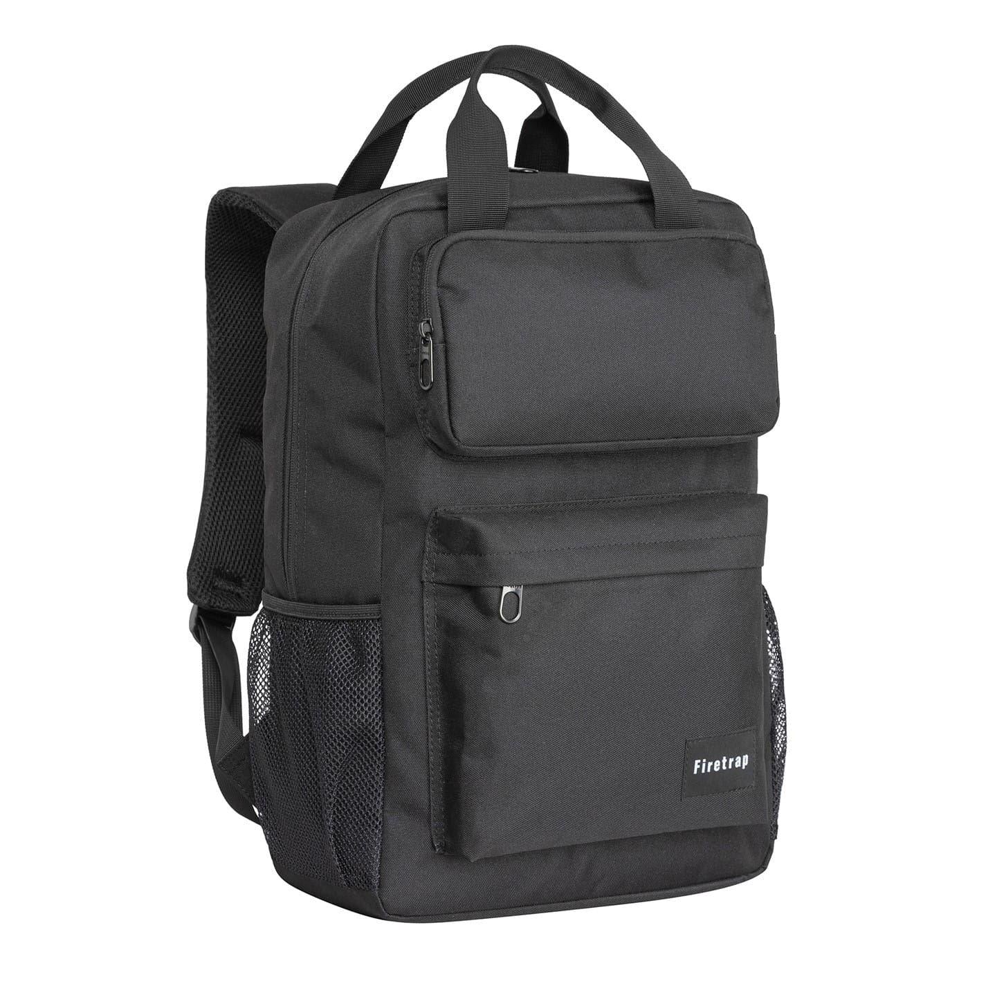 Black - Side - Firetrap Lazer Logo Backpack