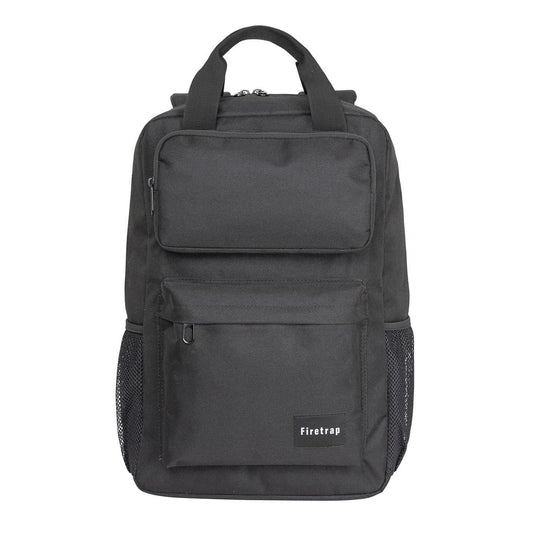 Black - Front - Firetrap Lazer Logo Backpack