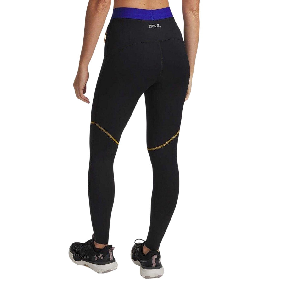 Black - Back - Under Armour Womens-Ladies Trail Run Leggings